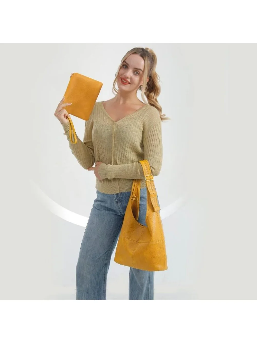 Vegan Leather Hobo Purse for Women | Soft Slouchy Shoulder Bag with Wristlet